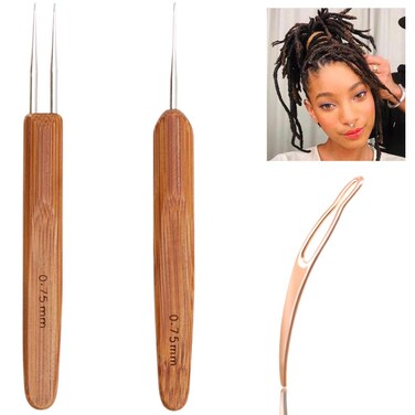 Dreadlock Tools Interlock Sisterloc Crochet Hook with Wooden Handle Crochet Needles 075mm Needle Hooks