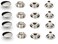 30 Sets Snap Fasteners Set Marine Grade Copper Buttons Snap Stud Cap Socket Set 15 mm in Diameter Silver 20 Sets