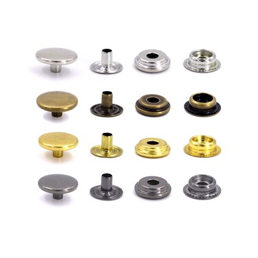 30 Sets Snap Fasteners Set Marine Grade Copper Buttons Snap Stud Cap Socket Set 15 mm in Diameter Silver 20 Sets