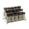 Kamenstein 15 Jar Lincoln Countertop Spice Rack with Spices Included FREE Spice Refills for 5 Years Chrome with Black Caps  95 x 58 x 9