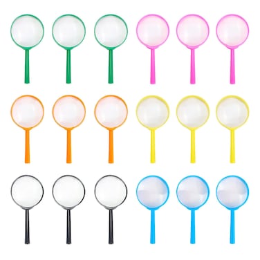 IRCHLYN Magnifying Glass Kids Plastic Magnifier 18 Pack Hand Lens Mini Handheld Magnifying Lenses for Children Science Class Outdoor Observation Party Fun Tool