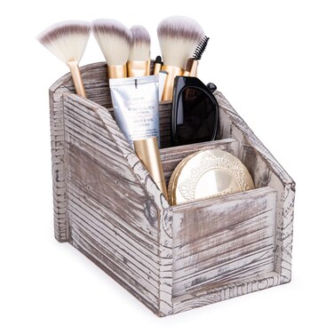 BARGIFTS TV Remote HolderWooden Remote Control Caddy3 Slot Office Supply OrganizersFarmhouse Remote Control Holder TV Remote Caddy vintage