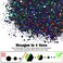 Ceya Holographic Chunky Glitter 49oz 140g Black Craft Glitter Powder Mixed Chunky Fine Flakes Iridescent Nail Sequins for Nail Art Hair Epoxy Resin Tumblers Slime Painting Festival Decor
