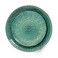 Elama Round Stoneware Embossed Dinnerware Dish Set 16 Piece Ocean Teal and Green