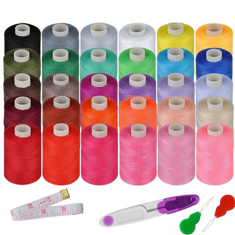 Sewing Threads Kits 30 Colors 1000 Yards Per Spools Polyester Sewing Thread for Hand and Machine Sewing