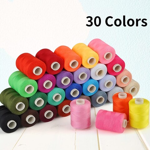 Sewing Threads Kits 30 Colors 1000 Yards Per Spools Polyester Sewing Thread for Hand and Machine Sewing