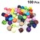 Healifty 100PCS Plastic Toggle Single Hole Spring Loaded Elastic Drawstring Rope Cord Locks Clip Ends Round Ball Shape Luggage Lanyard Stopper for Camping Hiking