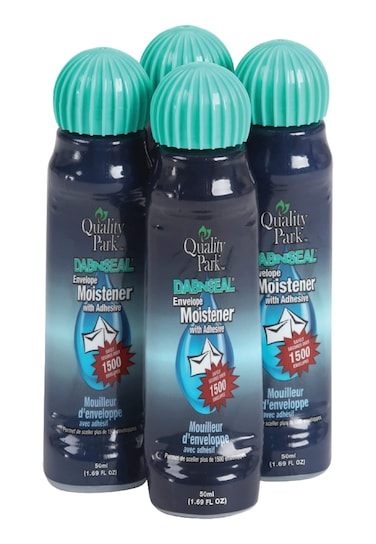 Quality Park DabNSeal Envelope Moistener with Adhesive 50ML Bottle 4 Pack 46071