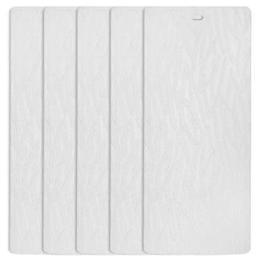 DALIX Orleans White Vertical Blind Texture Slats Sliding Door 945 Qty 5 Pack