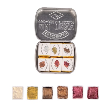 Csy Art Gallery Handmade Artist Watercolour PaintsMetallic Glitter  Retro Portable Metal CasePearlescent Sparkle Professional Soild Water Colour Fairytale