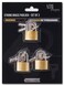 ATB 3 Pc Small Metal Padlock Solid Brass Luggage Backpack Diary Jewelry Box Lock with Key
