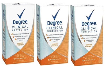 DEGREE DEGREE clinical protection summer strength antiperspirant deodorant 17 Ounce Pack of 3