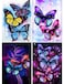 KISSBUTY 4 Pack 5D Full Drill Diamond Painting Kit DIY Butterfly Diamond Rhinestone Painting Kits for Adults and Beginner Butterflies Diamond Arts Craft Decor 138 X 98 Inch