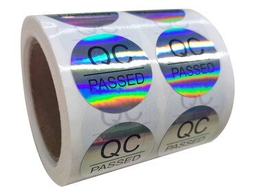 QC Passed Stickers 1 500 Pcs Hologram QC Pass Stickers for Warehouse Inventory Quality Control Check Tested Pass Approval