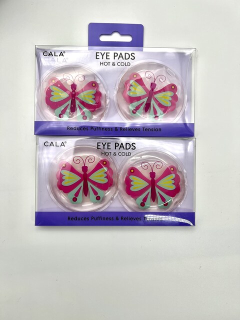 Cala Eye Pads Hot  Cold  Reduces Puffiness  Relieves Tension Purple Butterfly