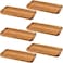 SEUNMUK 6 Pack 12 x 5 x 078 Inch Wooden Serving Platters Rectangle Natural Solid Acacia Wood Serving Tray and Platter Wooden Plates Wooden Platters for Serving Food Cheese Bread Vegetable