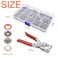 200 Sets Metal Snaps Fasteners Kit 95mm 10 Colors Metal Prong Ring Button with Fastener Pliers Press Tool for Sewing and Crafting