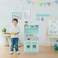 Teamson Kids Little Chef Madrid Classic Interactive Wooden Play Kitchen with Sink Oven Microwave and Storage Space for Easy Clean Up Gray with Mint Accents