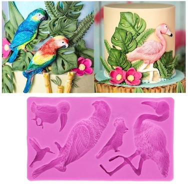 Fondant Molds Silicone Birds Shape Candy Molds Flamingo Fondant Molds for Cake Decorating Chocolate Molds Silicone Baking Mold