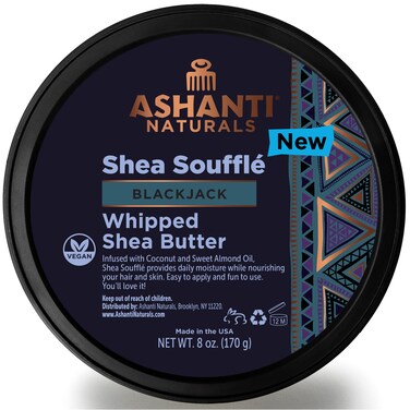Ashanti Naturals Scented Whipped Shea Butter  African Body Butter for Men wCoconut and Almond Oil Blackjack Souffle 8 oz