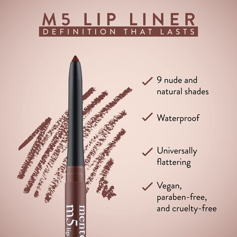 Mented Cosmetics No 5 Brown Lip Liner Pencil Waterproof Lip Liner Brown Lip Pencil Natural Lip Liner Dark Lip Liner Vegan CrueltyFree Makeup Matte Lip Liners for Women