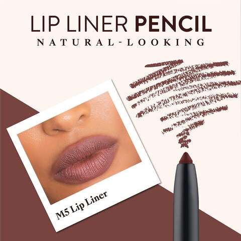 Mented Cosmetics No 5 Brown Lip Liner Pencil Waterproof Lip Liner Brown Lip Pencil Natural Lip Liner Dark Lip Liner Vegan CrueltyFree Makeup Matte Lip Liners for Women