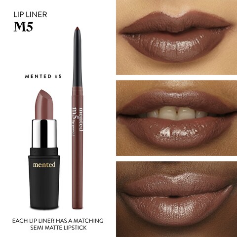 Mented Cosmetics No 5 Brown Lip Liner Pencil Waterproof Lip Liner Brown Lip Pencil Natural Lip Liner Dark Lip Liner Vegan CrueltyFree Makeup Matte Lip Liners for Women