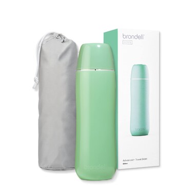 Brondell GoSpa Advanced Portable Bidet for TravelPopUp Nozzle System HighQualityCompact Bidet with Discreet Travel Bag for Convenient Storage500mL Green