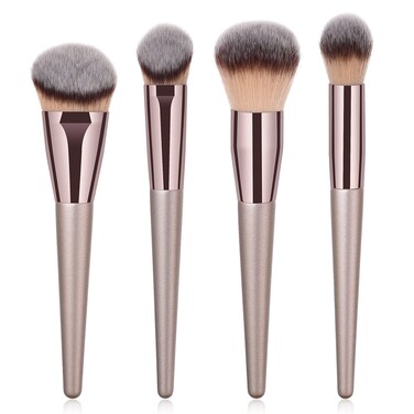 4pcs Professional Makeup Brush Set Premium Synthetic Liquid Foundation Brush Blending Powder Tapered Kabuki Makeup Brushes Cosmetics Applicator