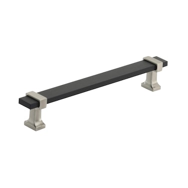 Amerock  Cabinet Pull  Brushed Matte BlackSatin Nickel  6516 inch 160 mm Center to Center  Overton  1 Pack  Drawer Pull  Drawer Handle  Cabinet Hardware