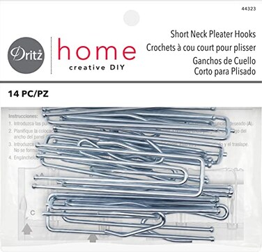 Dritz Home 44323 Short Neck Pleater Drapery Hooks 14Piece  Silver
