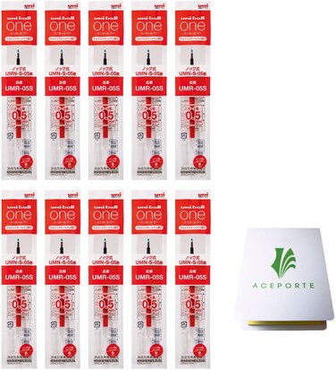uniball one F 05mm Red Ink 10 Refills UMR05S15 Can be Clearly Written Gel Ink with Sticky Notes
