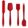 Silicone Spatula Set Nonstick Cookware Heat Resistant Scrapers Kitchen Utensils for Baking Cooking Cake Frosting Spatula Rubber Spatulas Spoon Smart Kitchen Baking Tools 4 Pack Red