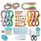 JUYA Paper Quilling Kit with Blue Tools 960 Strips Board Mould Crimper Coach Comb Paper Width 3mm