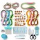 JUYA Paper Quilling Kit with Blue Tools 960 Strips Board Mould Crimper Coach Comb Paper Width 3mm