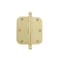 Grandeur Hardware 809001 35 Ball Tip Residential Hinge with 58 Radius Corners 35 x 35 Unlacquered Brass