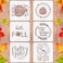 6 PCS Large Fall Stencils 12 Inch Thanksgiving Stencil for Painting on Wood Reusable Pumpkin Hello Fall Stencils for DIY Wood Signs Farmhouse Home Decor