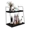 Dorhors 2 Tier Bathroom Countertop OrganizerWood Bathroom Counter Organizer ShelfCounter Standing Rack Cosmetic HolderKitchen Standing Spice RackBlack
