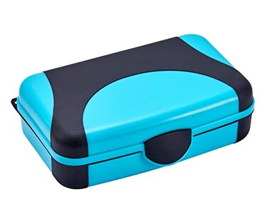 Its Academic Hard Pencil Case Durable Plastic Pencil Box KidFriendly Design Blue  Black