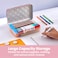 Its Academic Metallic Pencil Case Box Hard Plastic Stylish QuitedPattern Lid Rose Gold