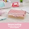 Its Academic Metallic Pencil Case Box Hard Plastic Stylish QuitedPattern Lid Rose Gold