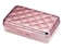 Its Academic Metallic Pencil Case Box Hard Plastic Stylish QuitedPattern Lid Rose Gold