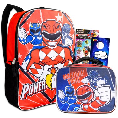Power Rangers Backpack with Lunch Box for Boys Girls  4 Pc Bundle with Power Rangers School Bag Lunch Bag Stickers More