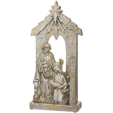 Holy Family Gold Tone 22 x 11 Resin Stone Christmas Individual Nativity Figurine