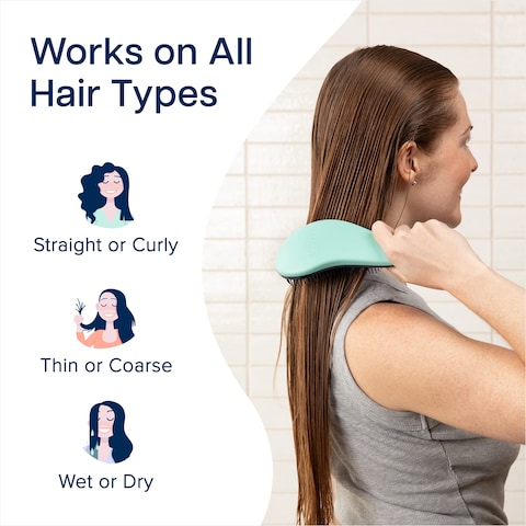 Crave Naturals Glide Thru Detangling Brush for Adults and Kids Hair  Detangler Brush for Curly Straight Wet or Dry Hair  Turquoise and Pink 2 count