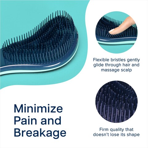 Crave Naturals Glide Thru Detangling Brush for Adults and Kids Hair  Detangler Brush for Curly Straight Wet or Dry Hair  Turquoise and Pink 2 count