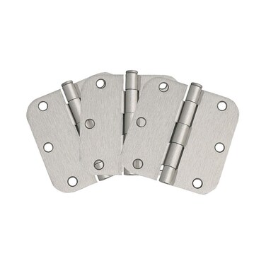Design House 188441SN 35inch x 35inch 58inch Rounded Interior Radius Door Hinge Satin Nickel 3Pack