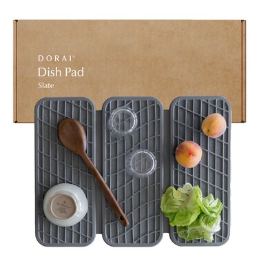Dorai Home Dish Pad  Diatomaceous Earth Stone Drying Mat For Kitchen Counter  Quick Drying  Stone Dish Drying Mat For Kitchen  199 x 152 x 052  Slate