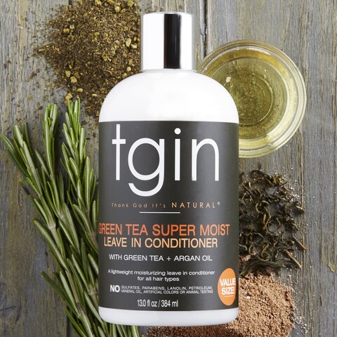 tgin Green Tea Super Moist Leave in Conditioner For Natural Hair Argan oil White Green Tea Shea butter 13 Fl Oz