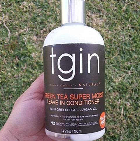 tgin Green Tea Super Moist Leave in Conditioner For Natural Hair Argan oil White Green Tea Shea butter 13 Fl Oz